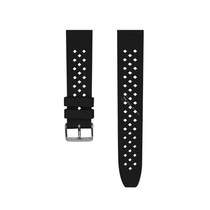 Black Premium Textured FKM Rubber Strap