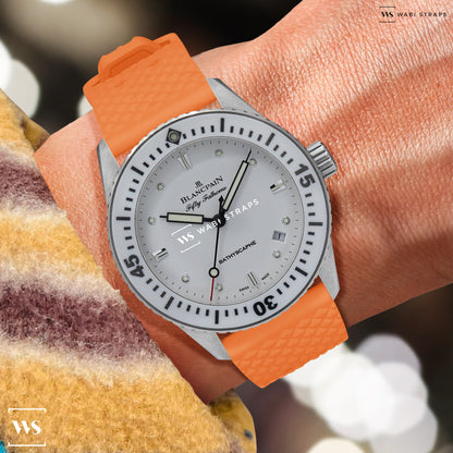 Orange Premium Textured FKM Rubber Strap