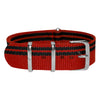 Black Stripes on Red Ducati Special British Military Watch Strap