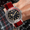 Black Stripes on Red Ducati Special British Military Watch Strap