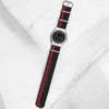 Red Stripes on Black Ducati Special British Military Watch Strap