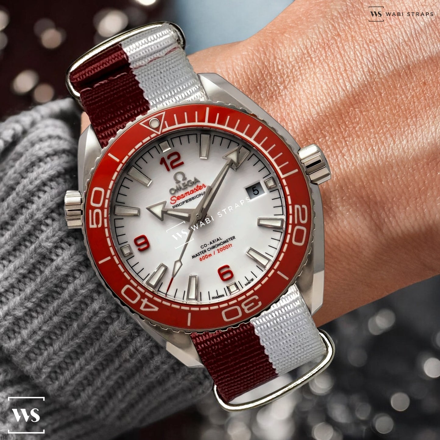 Hello Red & White Unique British Military Watch Strap