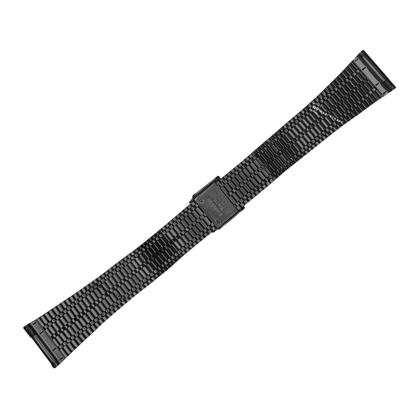 Black Ultra Slim Railroad Metal Bracelet