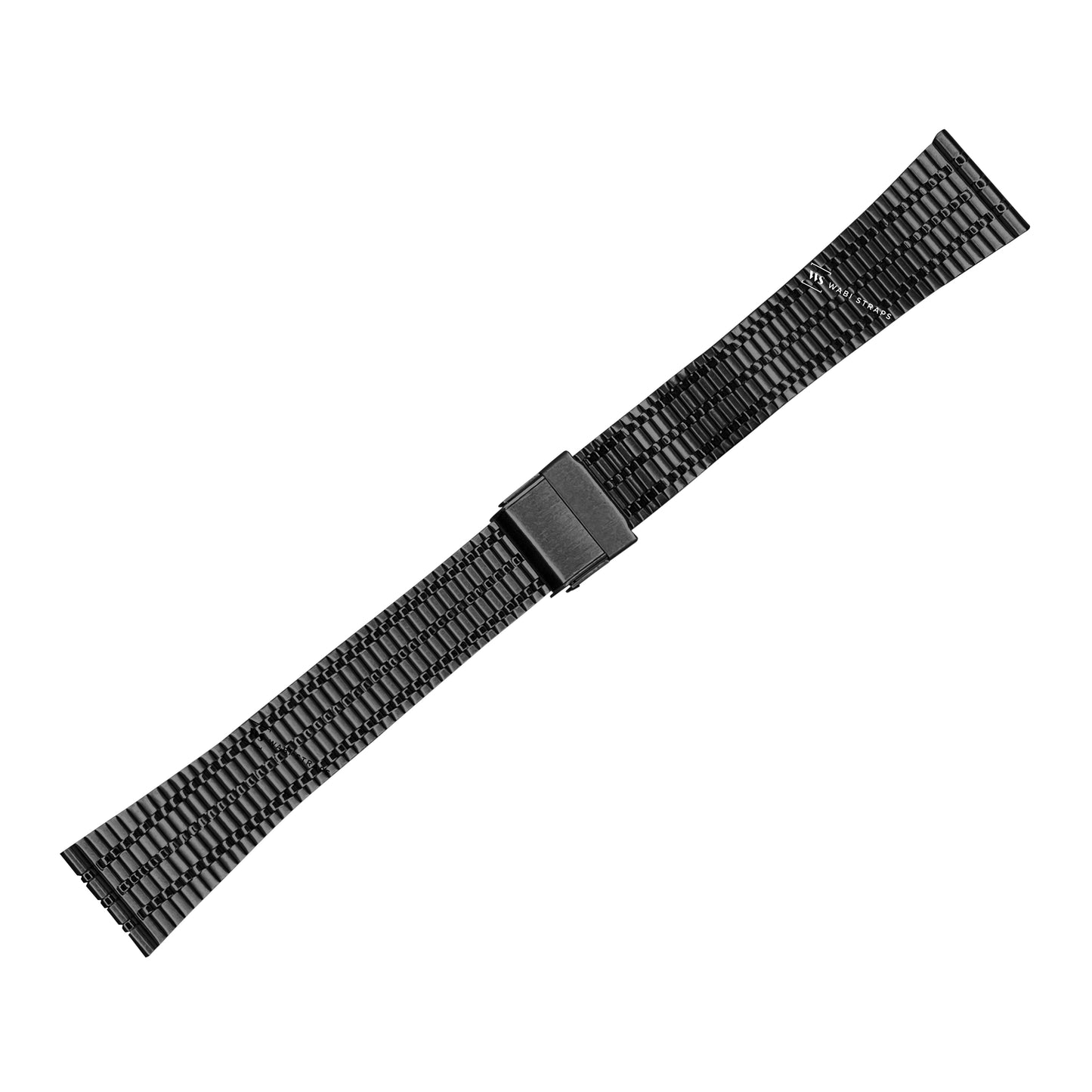 Black Ultra Slim Railroad Metal Bracelet