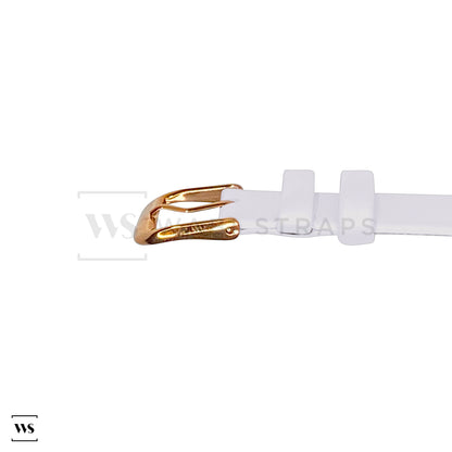 White Ultra Thin Bonded Leather Strap