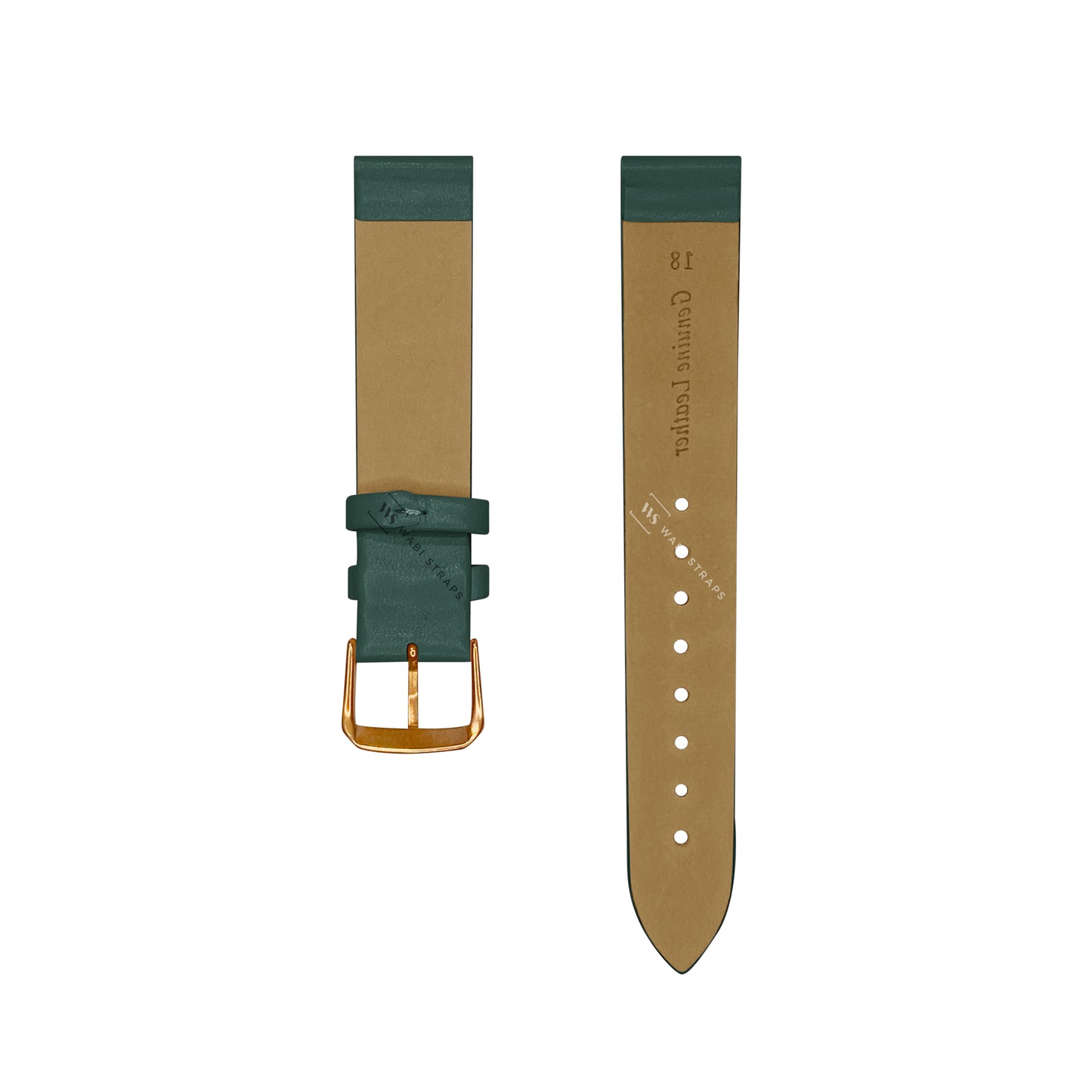 Green Ultra Thin Bonded Leather Strap