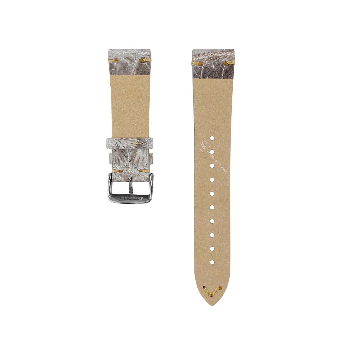 White Bamboo Vintage Leather Strap