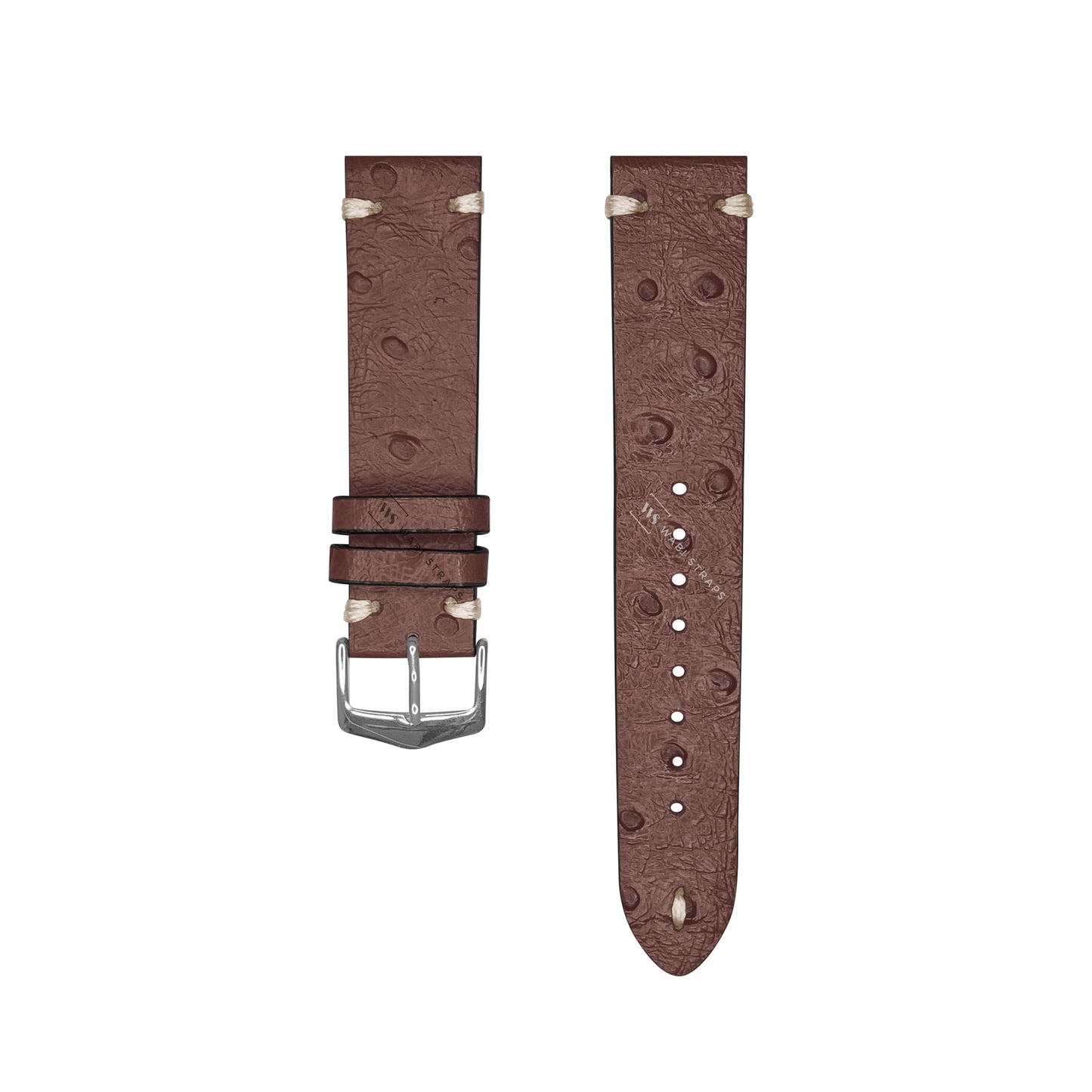 Brown Vintage Ostrich Leather Strap