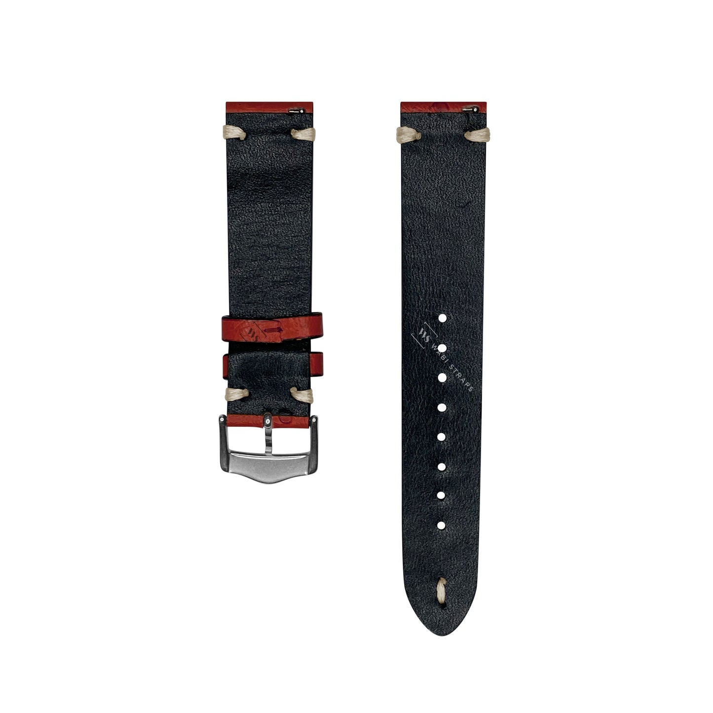 Red Vintage Ostrich Leather Strap