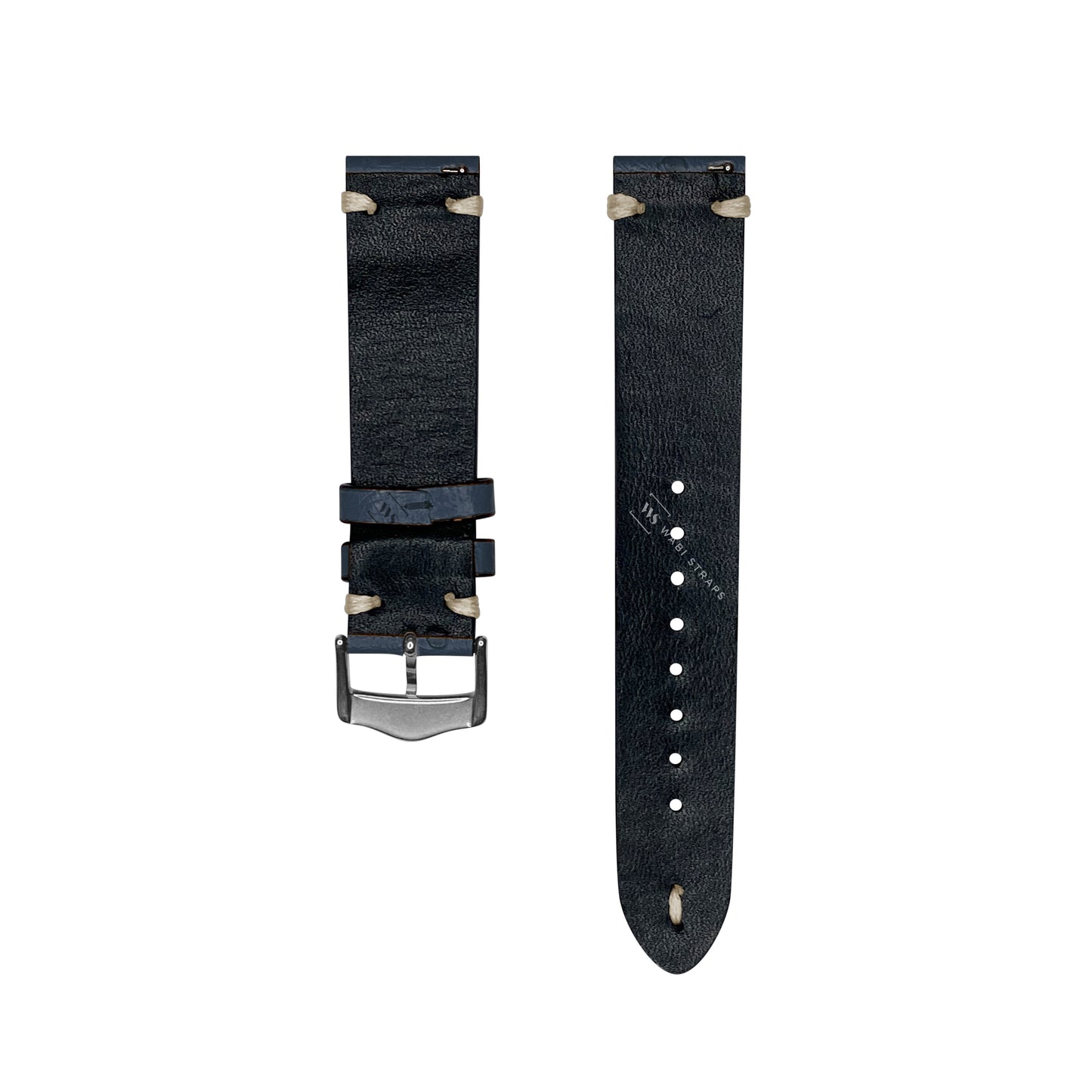 Navy Vintage Ostrich Leather Strap