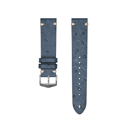 Navy Vintage Ostrich Leather Strap