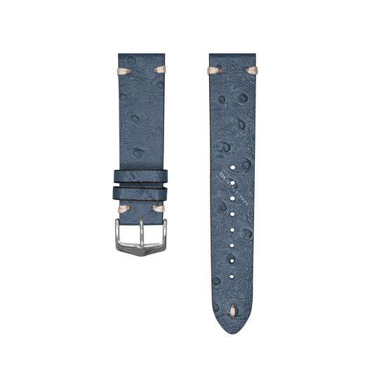 Navy Vintage Ostrich Leather Strap