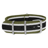 Green, White & Black Retro British Military Watch Strap