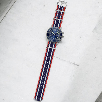 Red, Navy & White Vintage British Military Watch Strap