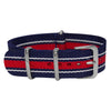 Navy, White & Red Vintage British Military Watch Strap