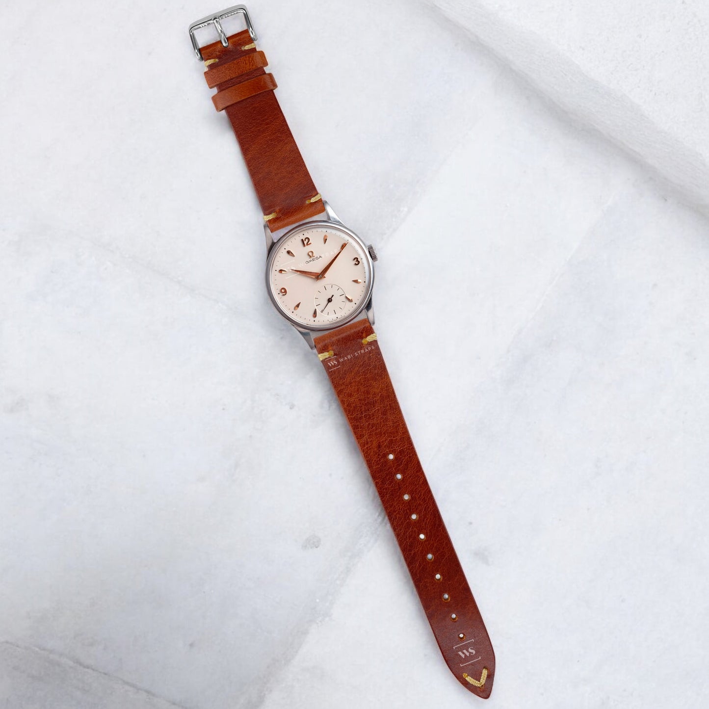 Tan Two Stitch Smooth Leather Strap