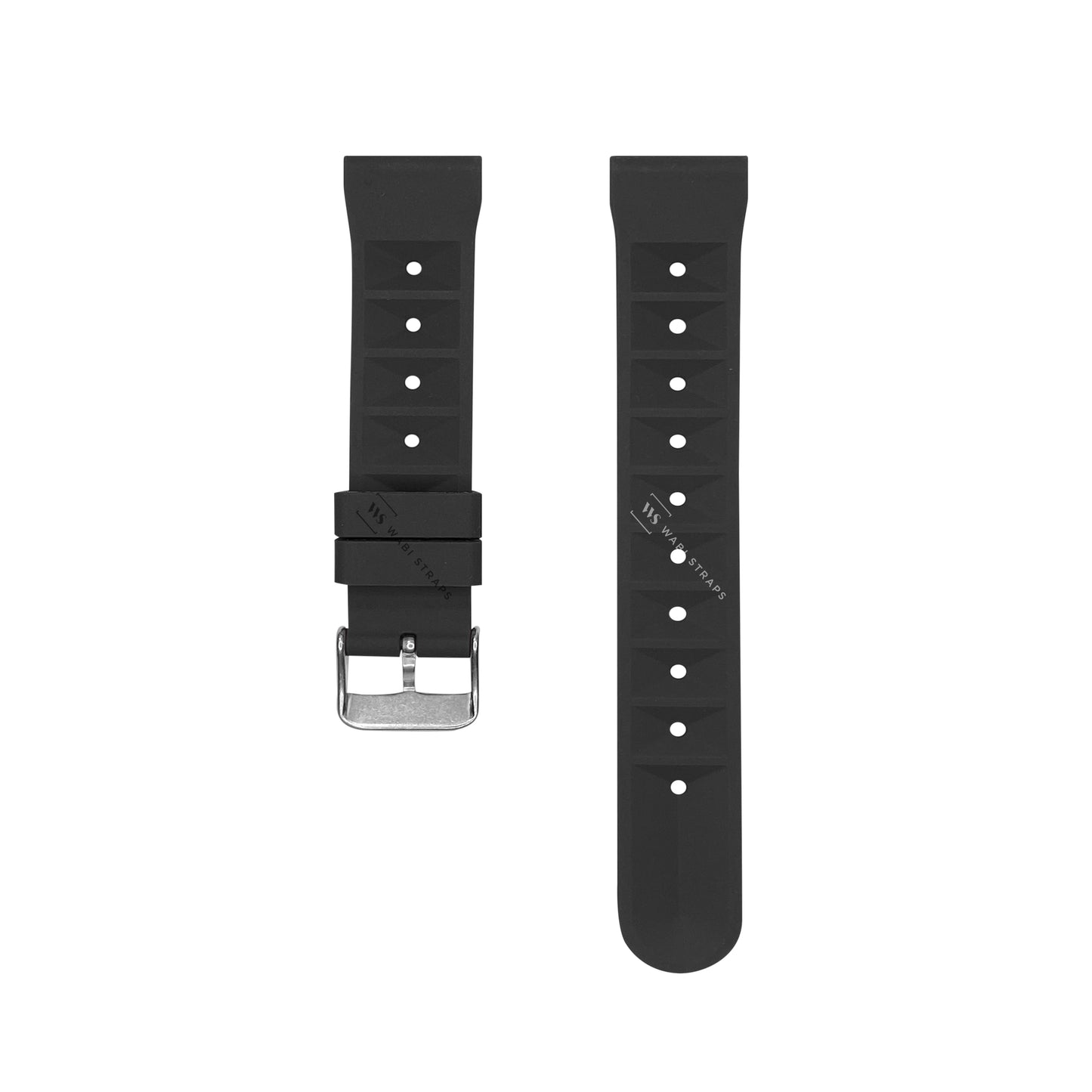 Black Waffle Ribbed Rubber Strap