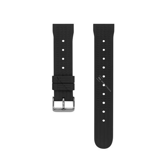 Black Waffle Ribbed Rubber Strap