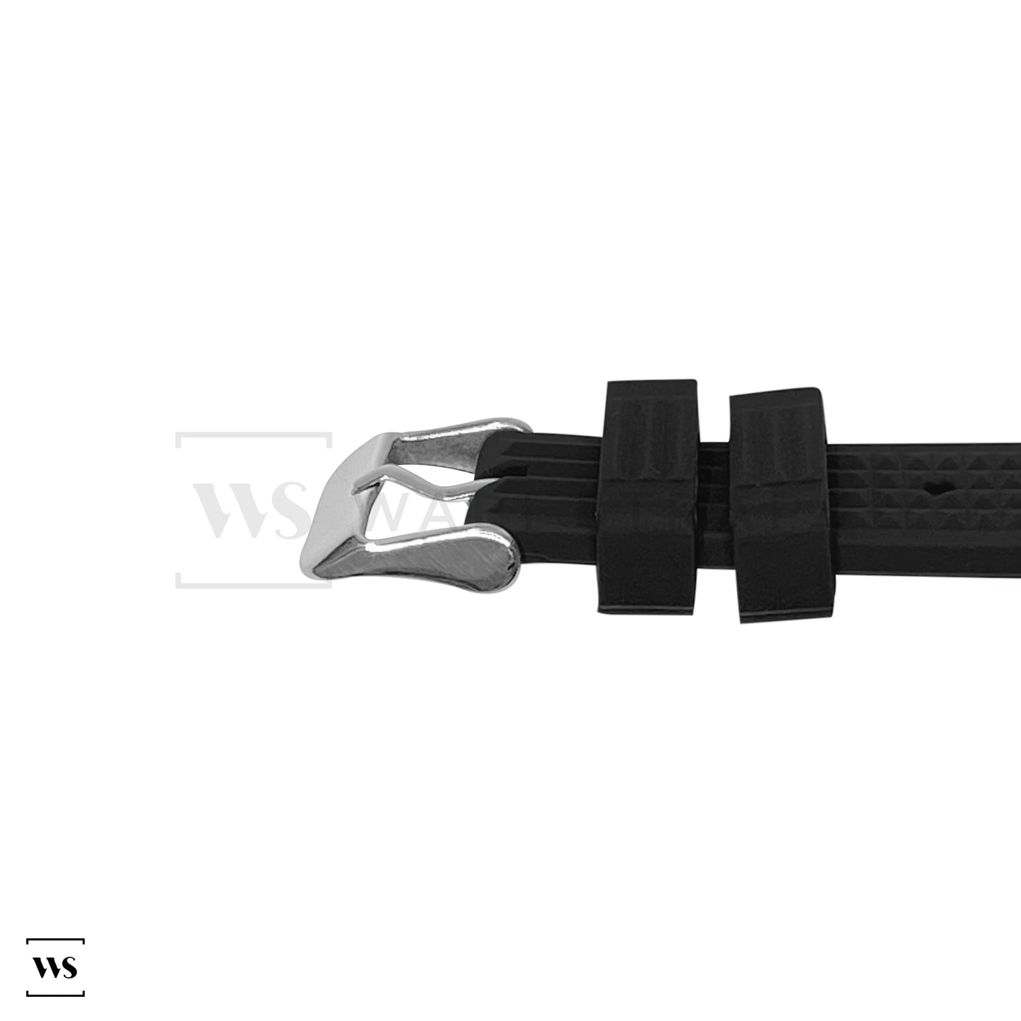 Black Waffle Ribbed Rubber Strap