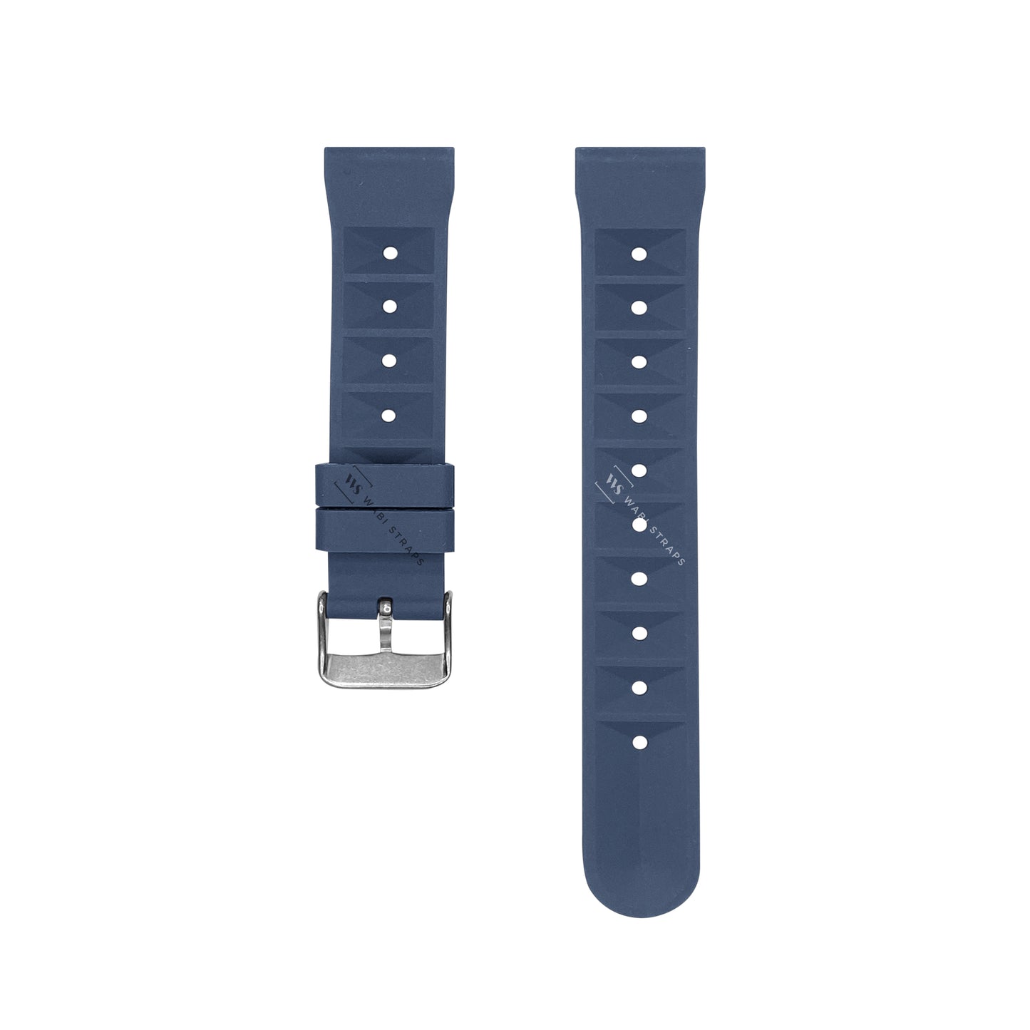 Blue Waffle Ribbed Rubber Strap