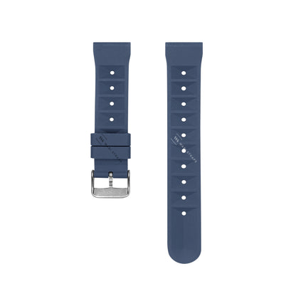 Blue Waffle Ribbed Rubber Strap