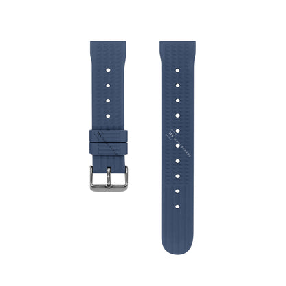 Blue Waffle Ribbed Rubber Strap