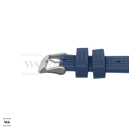 Blue Waffle Ribbed Rubber Strap