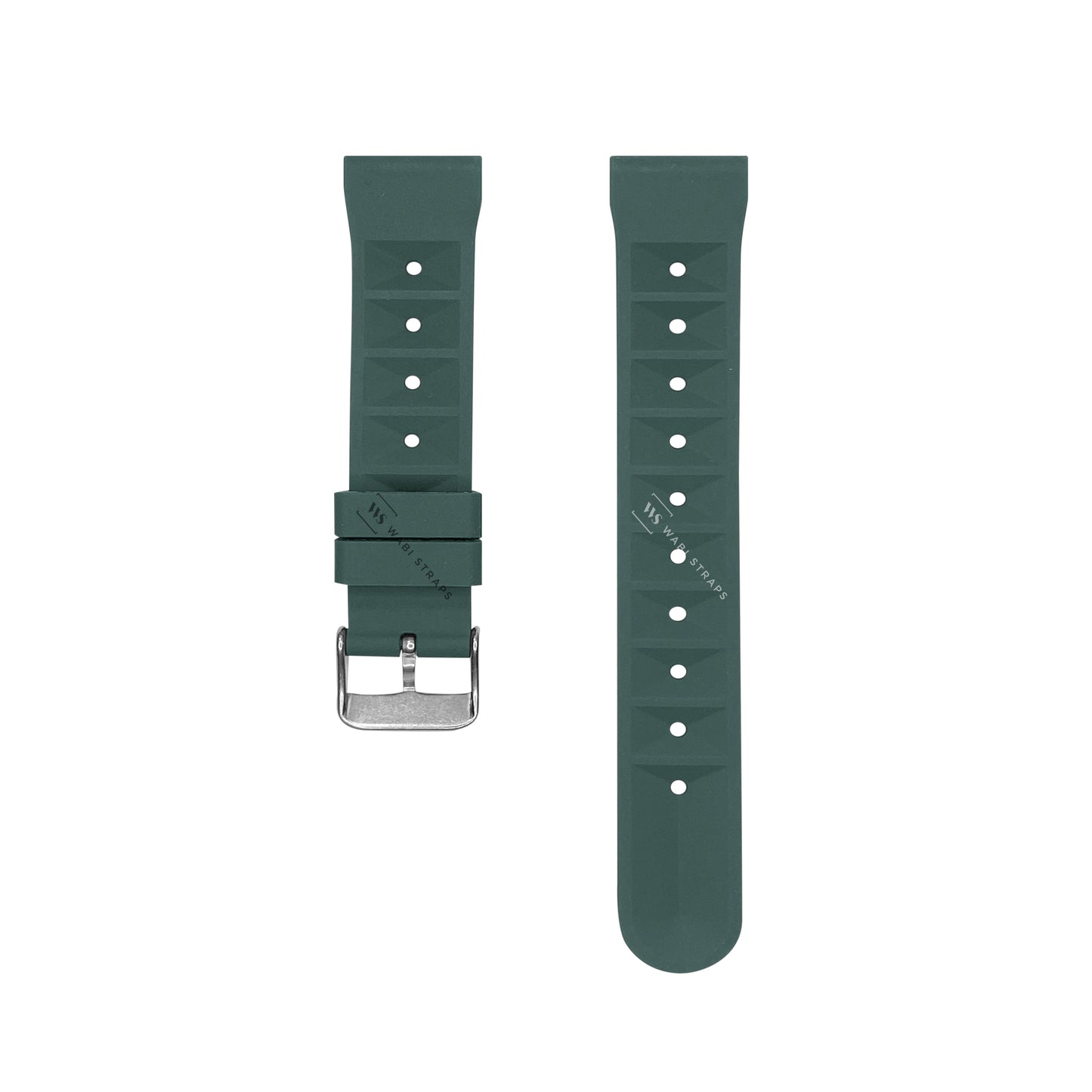 Green Waffle Ribbed Rubber Strap