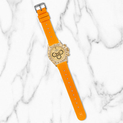 Orange Waffle Ribbed Rubber Strap