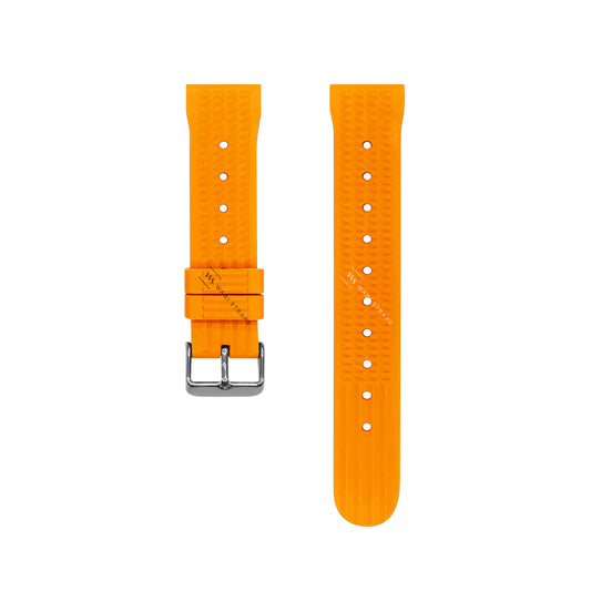 Orange Waffle Ribbed Rubber Strap