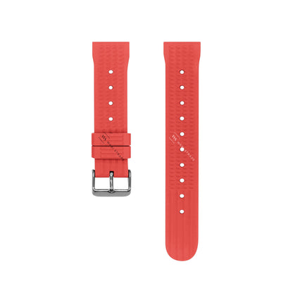 Red Waffle Ribbed Rubber Strap