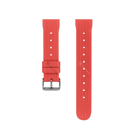 Red Waffle Ribbed Rubber Strap