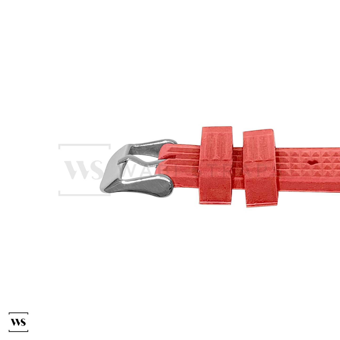 Red Waffle Ribbed Rubber Strap