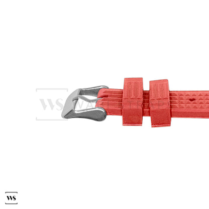 Red Waffle Ribbed Rubber Strap