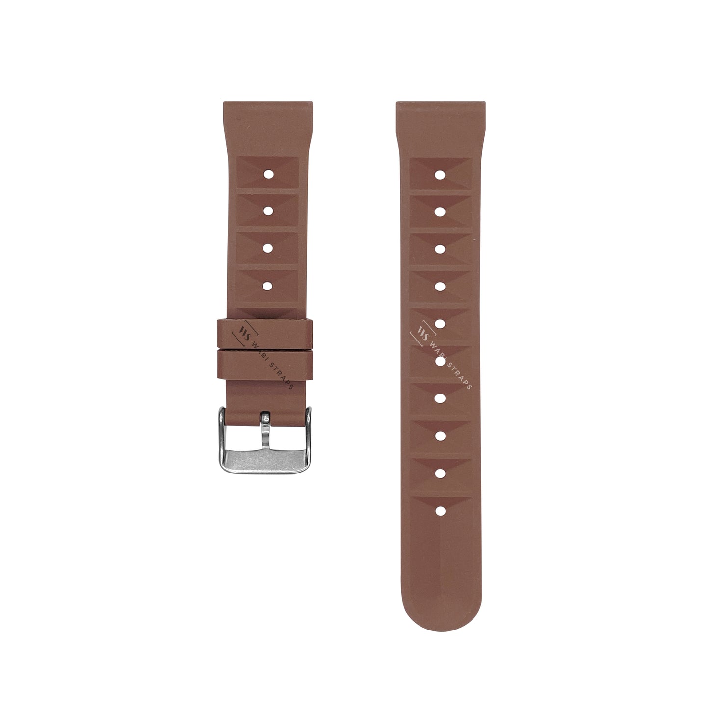 Brown Waffle Ribbed Rubber Strap