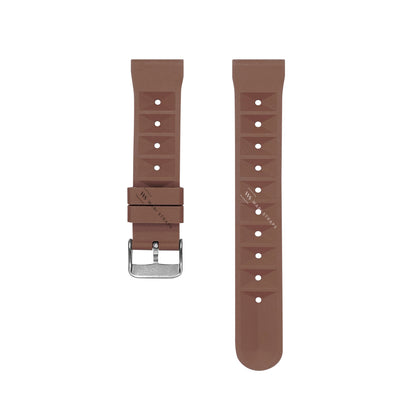 Brown Waffle Ribbed Rubber Strap