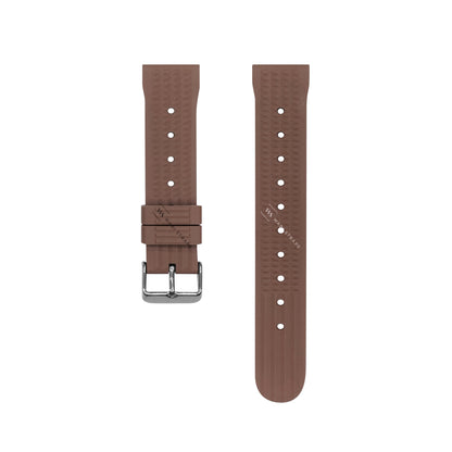 Brown Waffle Ribbed Rubber Strap