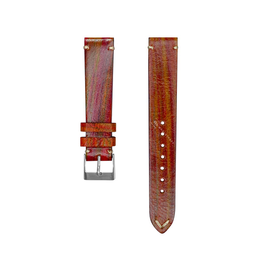 Yellow Wood Grain Leather Strap