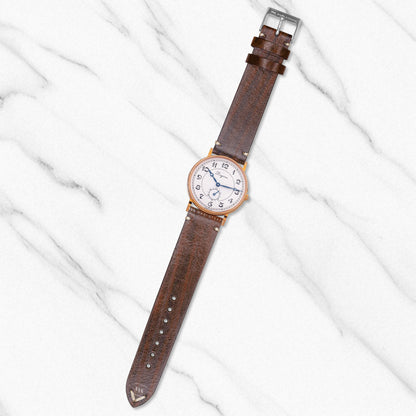 Brown Wood Grain Leather Strap