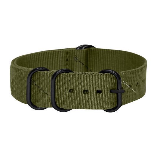 Army Green Plain ZULU Strap (Black Buckle)