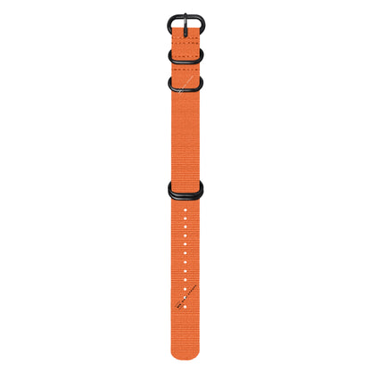 Orange Plain ZULU Strap (Black Buckle)