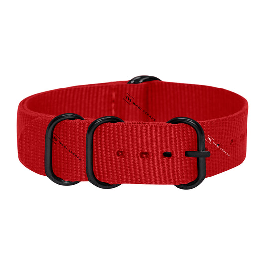 Red Plain NavSpec Strap (Black Buckle)