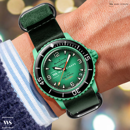 Dark Green Vintage Leather ZULU Strap