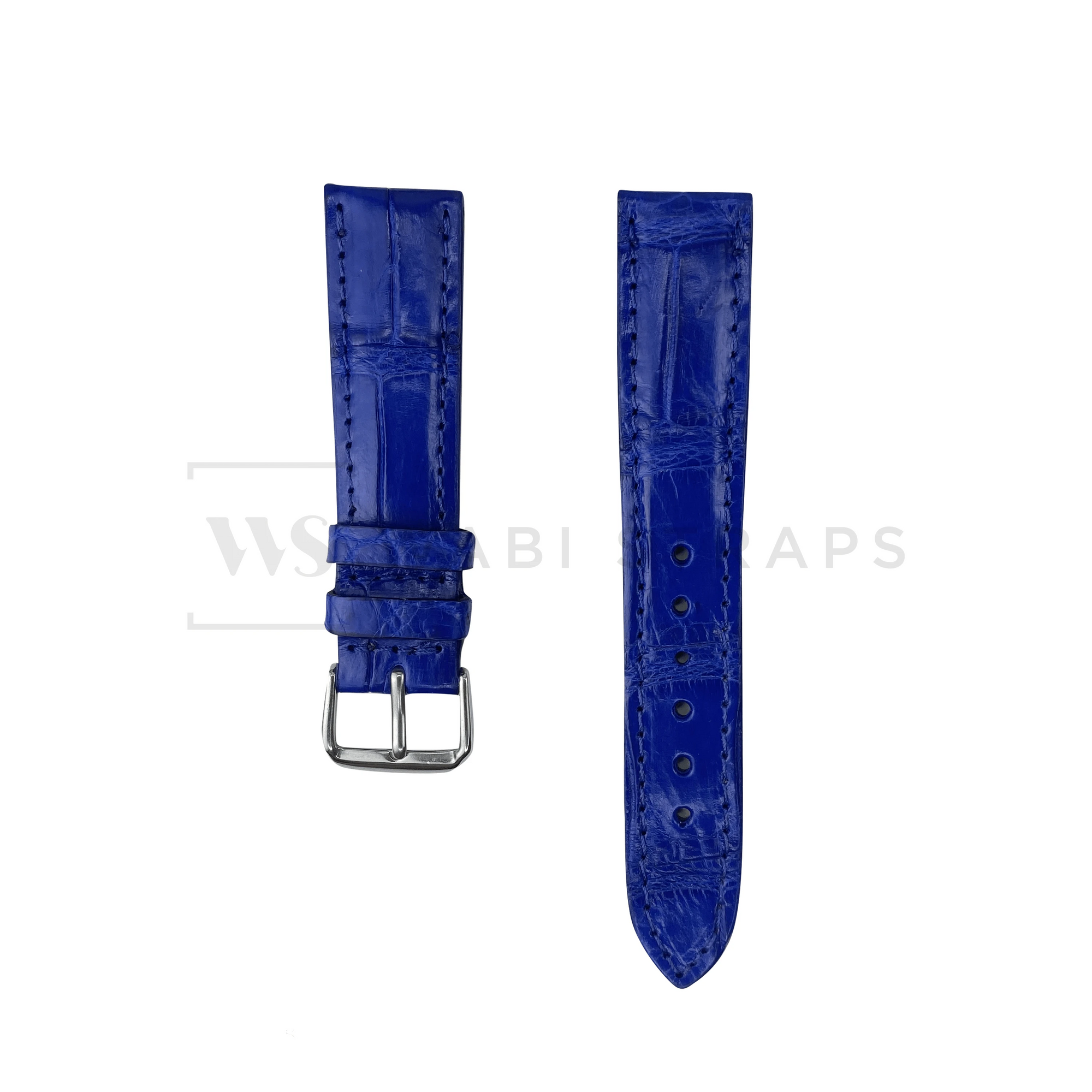 Blue Crocodile Artisan Leather Strap Front