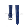 Blue Hornback Alligator Leather Strap Front