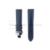 Blue Perforated Rally Watch Strap SS Front