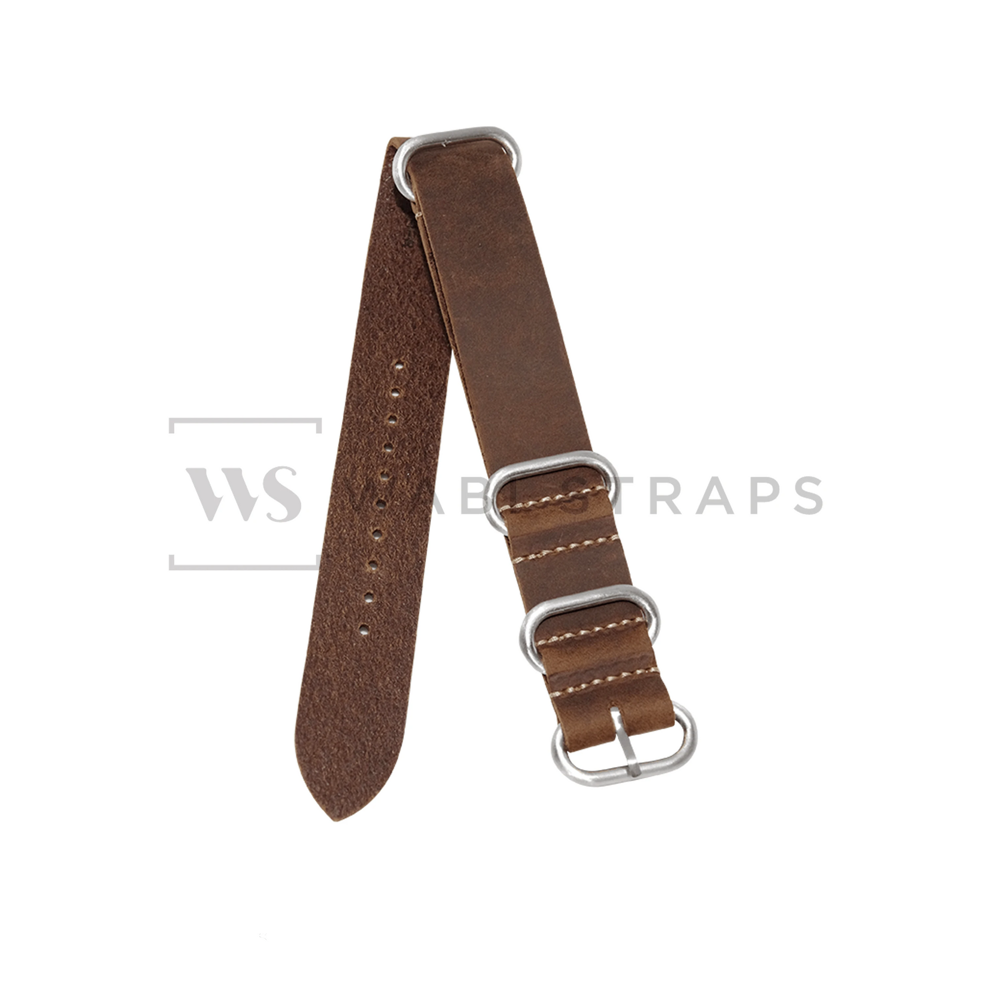Dark Brown Vintage Leather ZULU Strap Folded