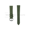 Green Canvas Leather Watch Strap Front