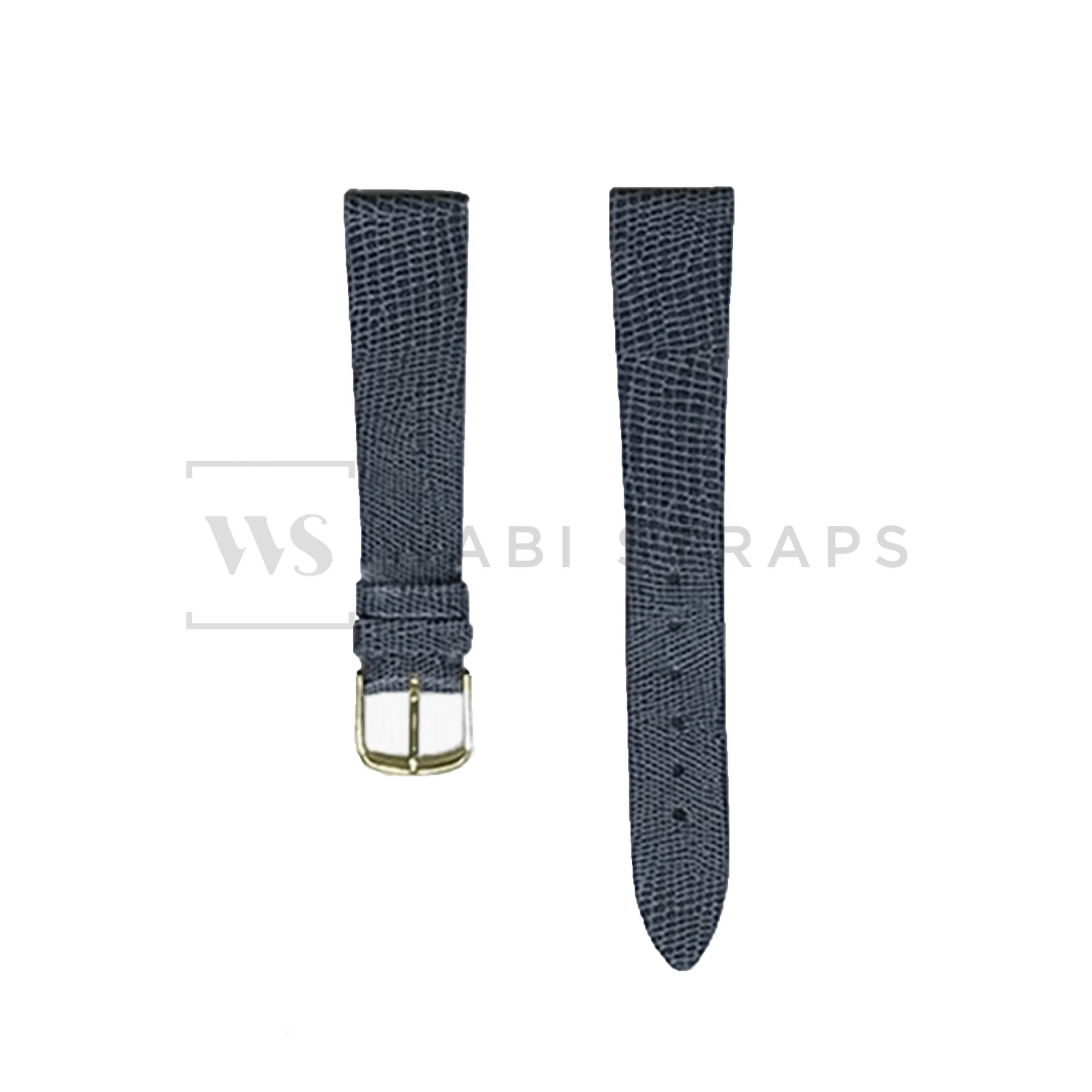 Grey Lizard Leather Watch Strap Front