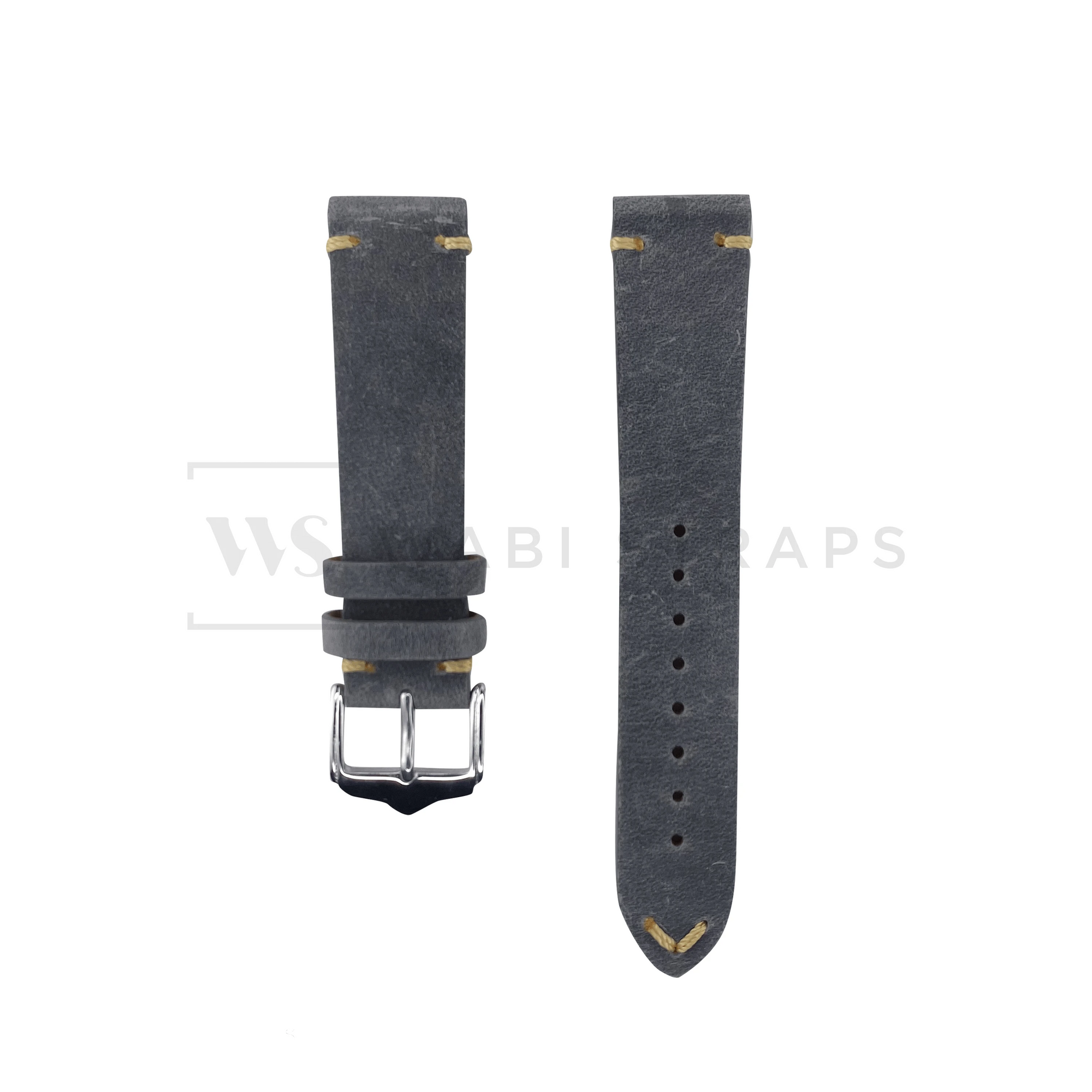 Grey Vintage Leather Watch Strap
